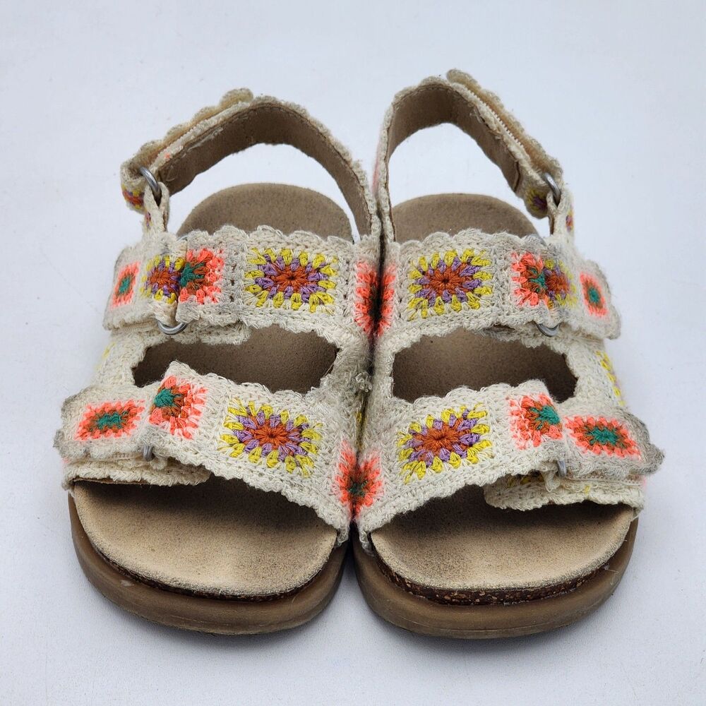 Zara Kids Crocheted Sunburst Floral Sandals Cream Toddlers's Size 24 EU 8 US